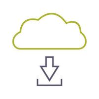 Unique Download from Cloud Vector Icon