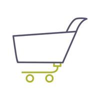 icono de vector de carrito de compras único