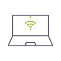 Unique Connected Laptop Vector Icon