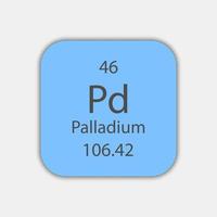 Palladium symbol. Chemical element of the periodic table. Vector illustration.