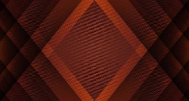 Capa de superposición de fondo abstracto geométrico marrón 3d en espacio oscuro con decoración de líneas diagonales. elemento de diseño gráfico moderno estilo rombo para pancarta, volante, tarjeta, portada de folleto o página de inicio vector