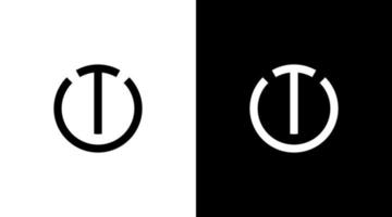 tecnología logo monograma tc letra inicial blanco y negro icono ilustración estilo diseños plantillas vector