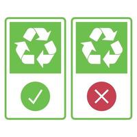Check Mark And Cross Recycleable Signs vector