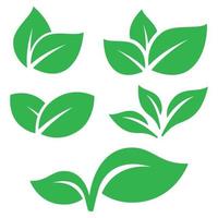 Set Of Ovelapping Eco Leaves vector