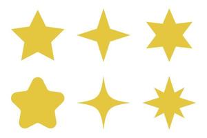 conjunto de seis estrellas de estilo diferente vector