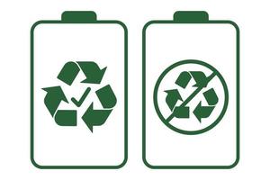 Recycleable And Non Recycleable Batterys vector