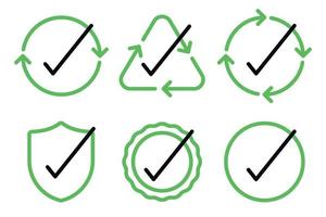 Set Of Recycle Sign Check Marks vector