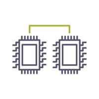 Processors Connected Vector Icon