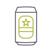 icono de vector de lata de cerveza