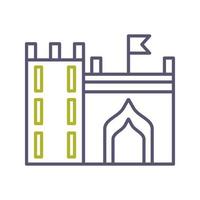 Castle with Flag Vector Icon