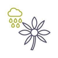 Flower with rain Vector Icon