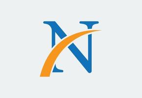 Letter N logo design template, Vector illustration