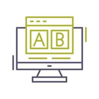 icono de vector de prueba ab