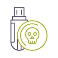 Infected Usb Drive Vector Icon