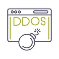 icono de vector de ataque ddos