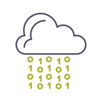 icono de vector de codificación de nube