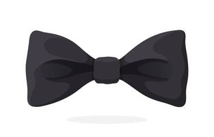 Classic black bow tie. Vector illustration in cartoon style. Traditional elegant bowtie. Men's clothing accessories