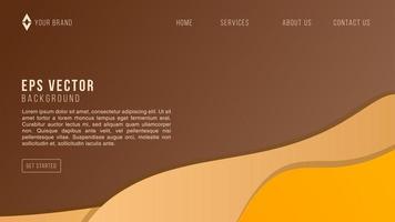 Brown template web banner page with gradient color. Design with liquid shape can use for website template. vector