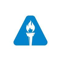 Initial Letter A Fire Torch Concept With Fire and Torch Icon Vector Symbol