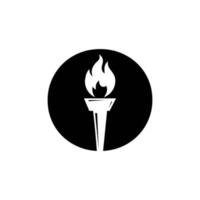 Initial Letter O Fire Torch Concept With Fire and Torch Icon Vector Symbol