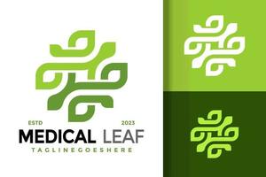 Abstract Medical Cross Leaf Logo Logos Design Element Stock Vector Illustration Template