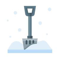 icono de pala en vector de estilo plano, icono de herramienta, icono de nieve, icono de invierno