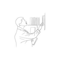 library man line art illustration creative design vector