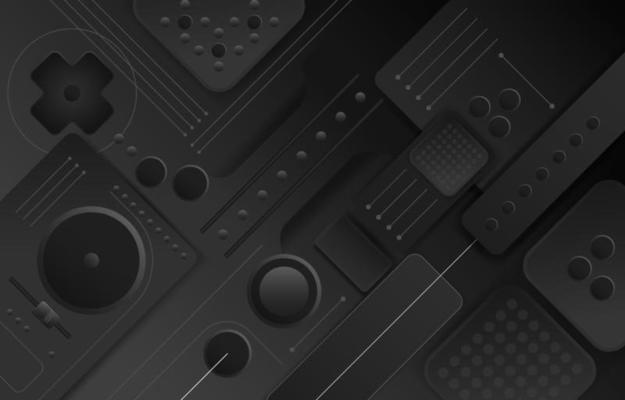 Gradient 3D Abstract Black Background