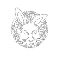 Single swirl continuous line drawing abstract art. Rabbits have long ears. Continuous line drawing graphic design vector illustration style of adorable rabbit for icon, minimalism modern wall decor