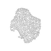 Single swirl continuous line drawing art. Gruesome gorilla. Continuous line drawing graphic design vector illustration gorilla is largest of the ape for an icon, symbol, company logo, boho poster