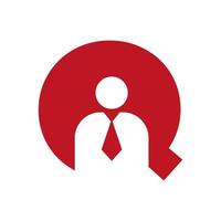 Letter Q Business Man Symbol  for Insurance, Secure And Success Vector Template