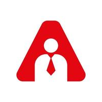 Letter A Business Man Symbol  for Insurance, Secure And Success Vector Template