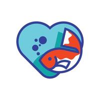 Icon Lover Fish Logo vector