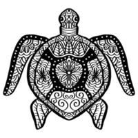 Drawing decorative turtle. vector