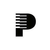 Letter P Musician Symbol, Piano Logo Icon Vector Template