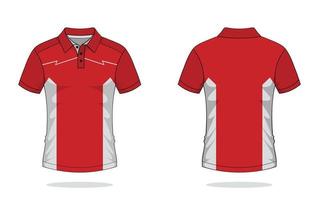 diseño de camiseta polo, plantilla roja vector