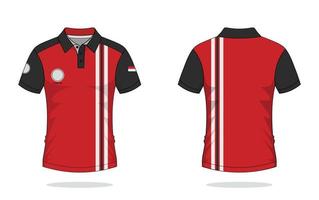 Tshirt polo design, red template vector