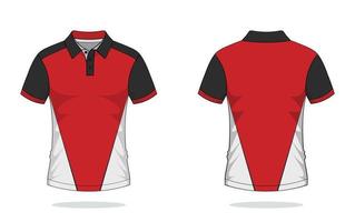 Tshirt polo design, red template vector