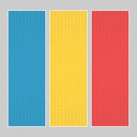 Set of multi colored pop art banners. Halftone comic template with place for your text for design. Vector illustration