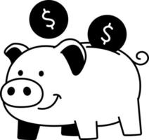 Saving Business pig money sign financial success Colored Semi-Solid Transparent vector