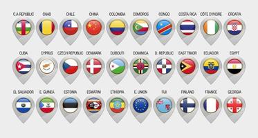 Map Pointer or Marker With Flags Design Template vector