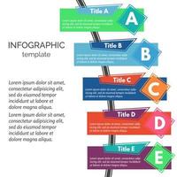 Five steps infographic design elements. Step by step infographic design template. Vector illustration