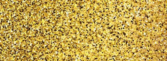 Golden glittering background with gold sparkles and glitter effect. Banner design. Empty space for your text. Vector illustration