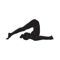 Yoga black white silhouette vector image