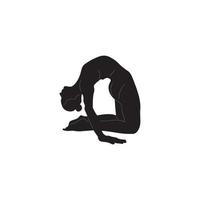 Yoga black white silhouette vector image