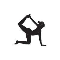 Yoga black white silhouette vector image