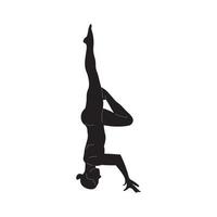 Yoga black white silhouette vector image