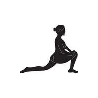 Yoga black white silhouette vector image