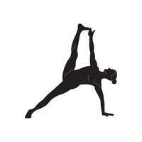 Yoga black white silhouette vector image