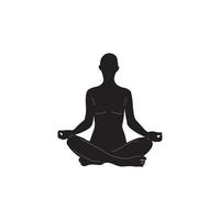 Yoga black white silhouette vector image